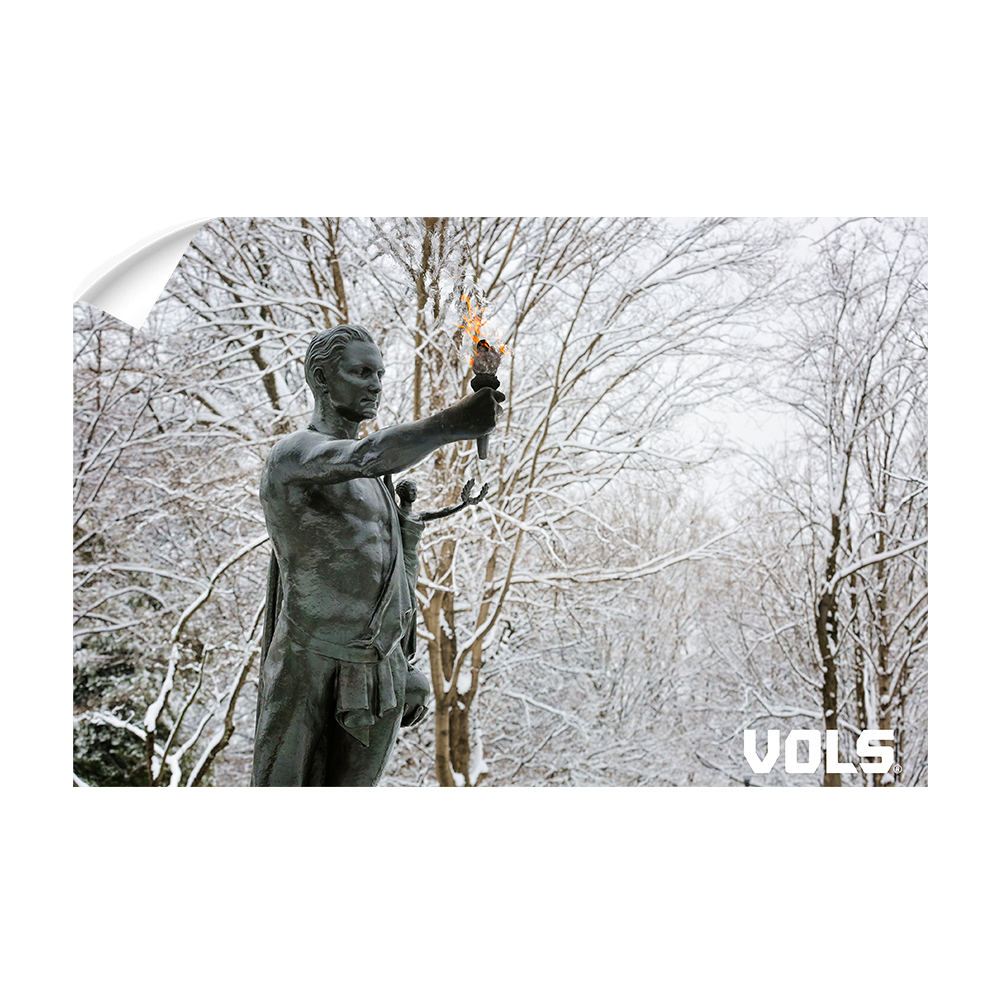 Tennessee Volunteers - Snowy Torchbearer - College Wall Art #Canvas