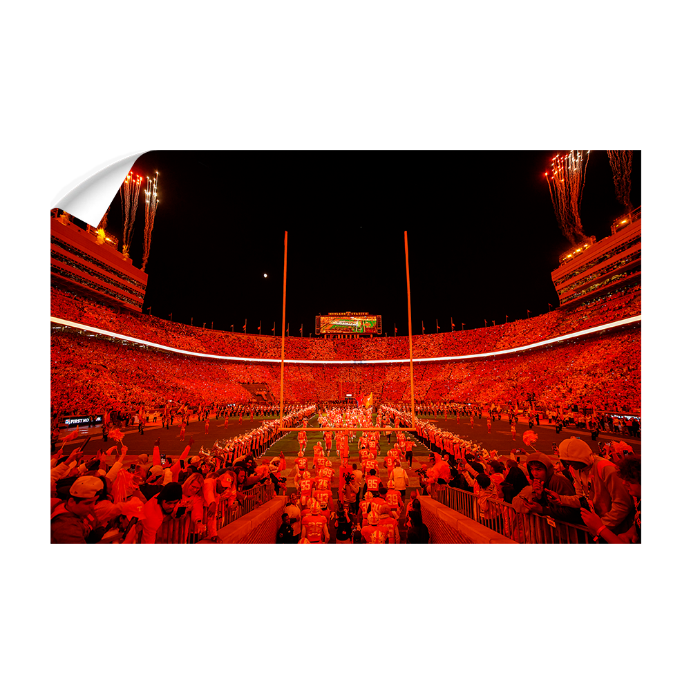 Tennessee Volunteers - Tennessee Through the T under the LED - College Wall Art  #Canvas