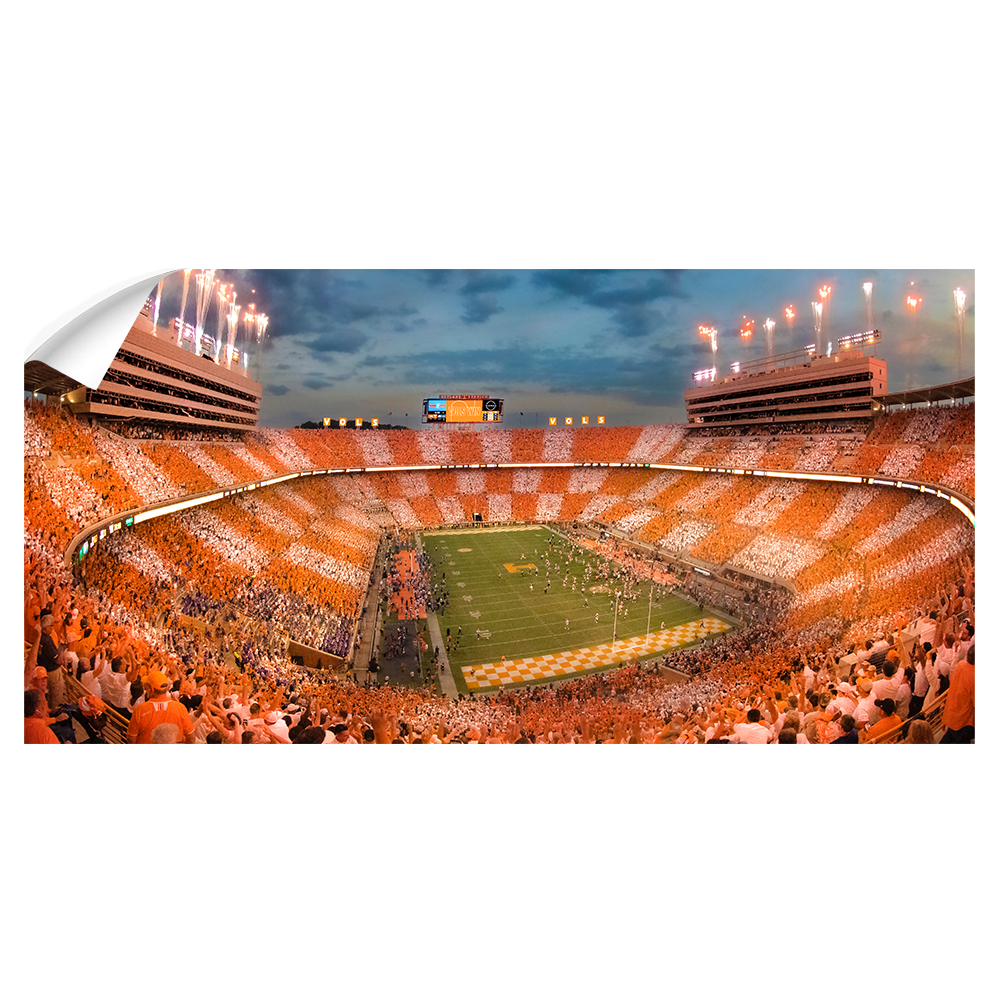 Tennessee Volunteers - Vols Beat the Gators Checkerboard Neyland Panoramic - College Wall Art #Canvas