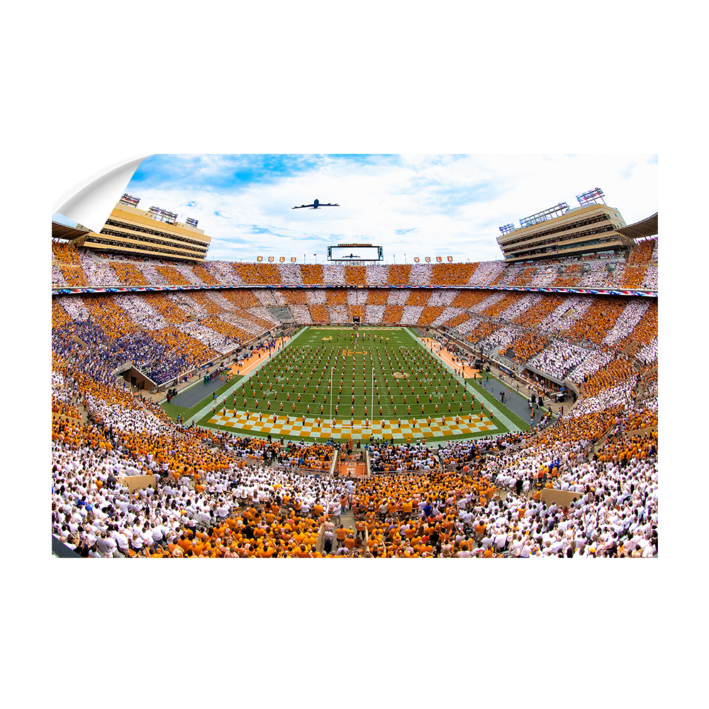 Tennessee Volunteers - Vols Beat the Gators Checkerboard Neyland Flyover - College Wall Art #Canvas
