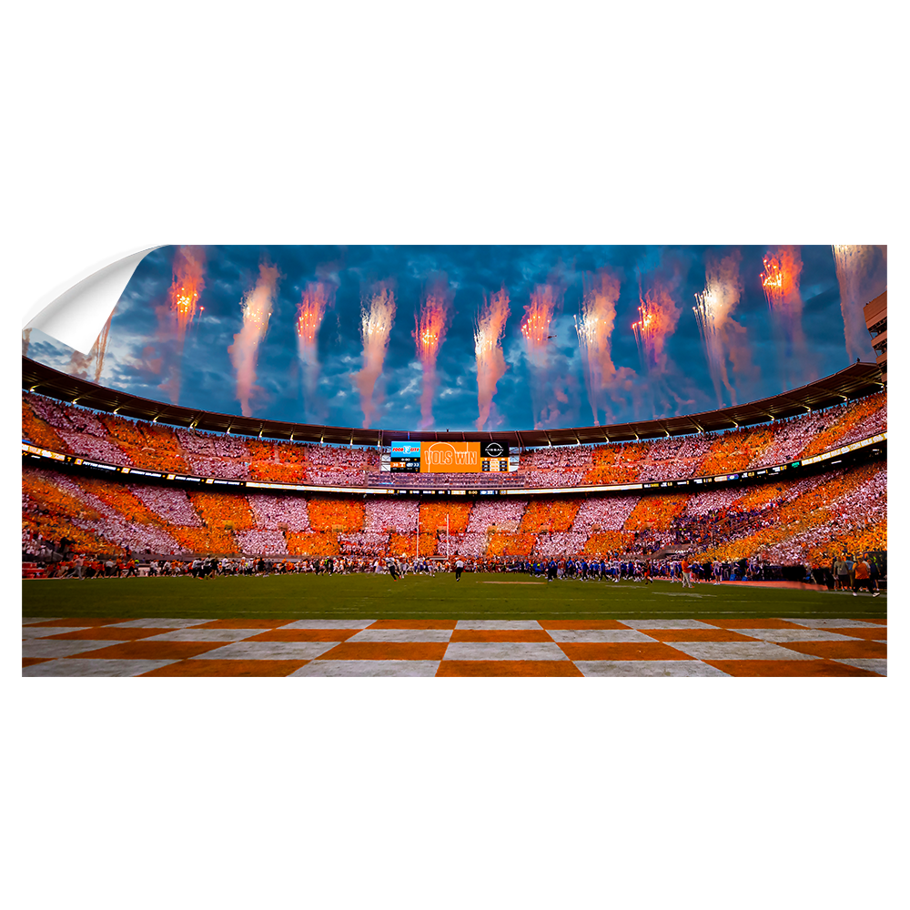 Tennessee Volunteers - Vols Win Checkerboard Neyland Panoramic - College Wall Art #Canvas