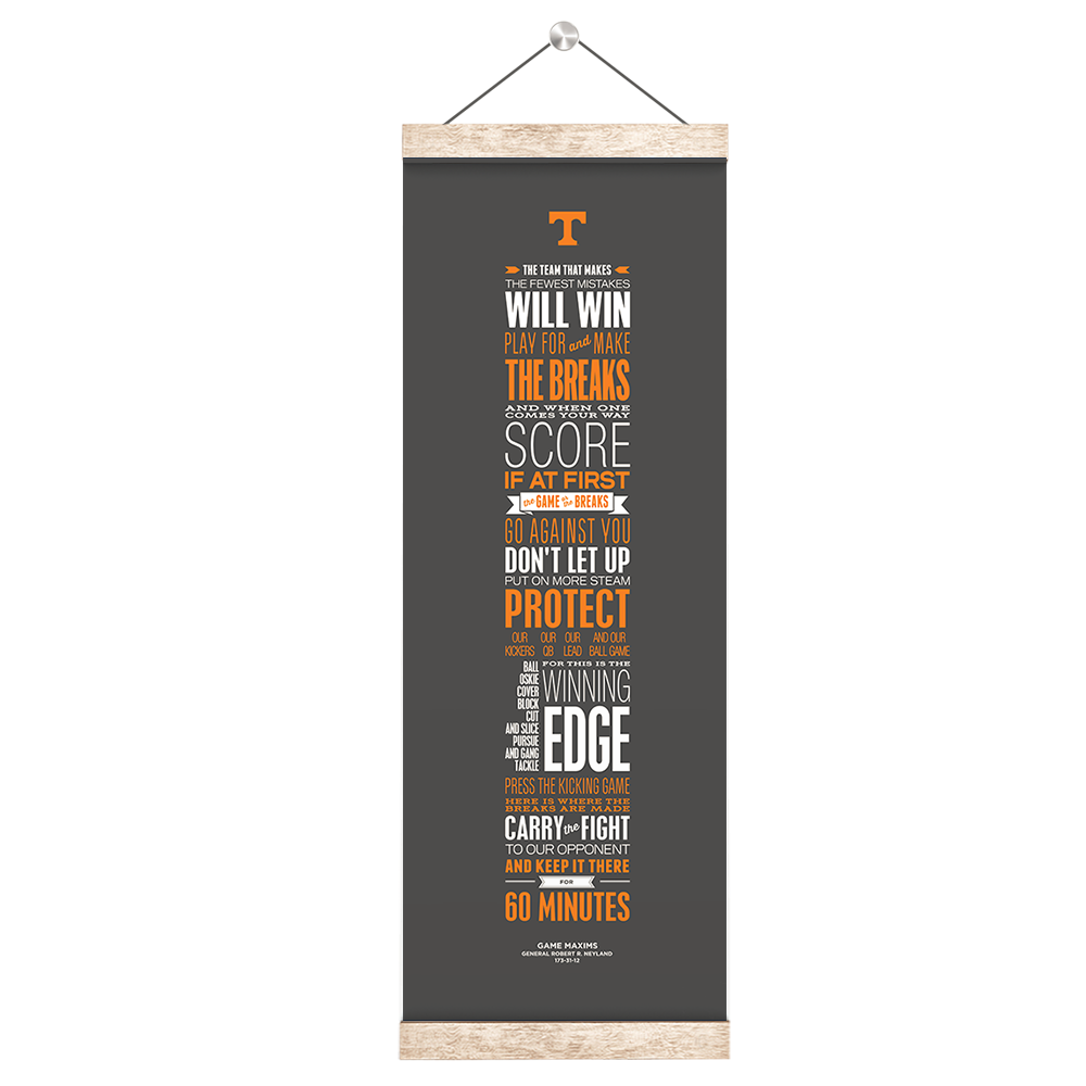 Tennessee Volunteers - Game Maxims Grey - College Wall Art #Canvas
