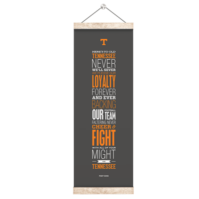 Tennessee Volunteers - Fight Song Grey - College Wall Art #Hanging Canvas