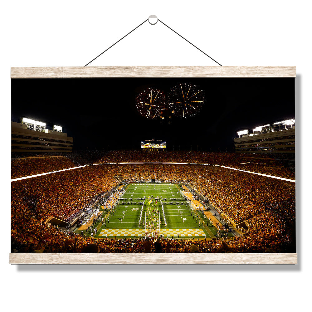 Tennessee Volunteers - Running Thru the T Fireworks - College Wall Art #Canvas