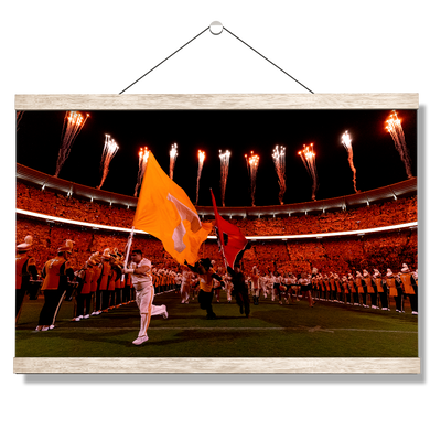 Tennessee Volunteers - Running through the T Light Up Checkerboard Neyland - College Wall Art #Hanging Canvas