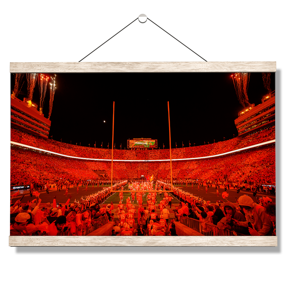 Tennessee Volunteers - Tennessee Through the T under the LED - College Wall Art  #Canvas