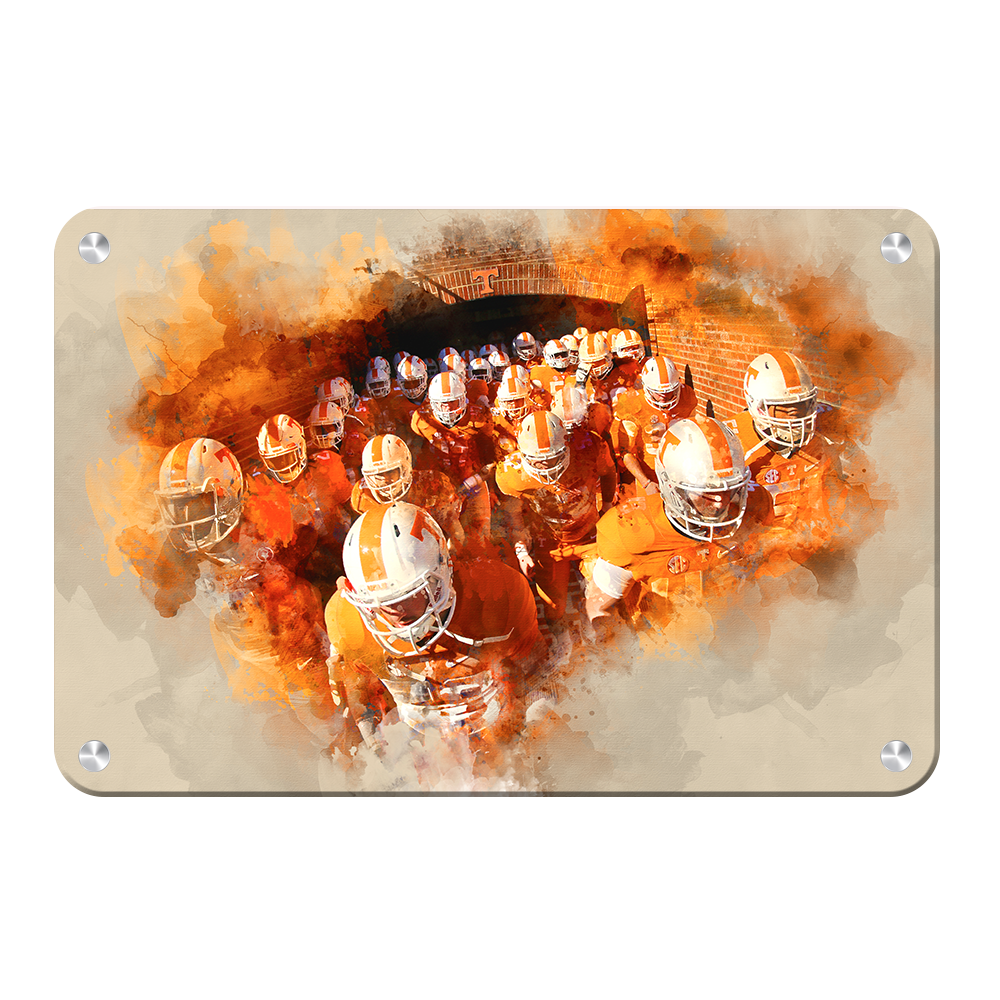 Tennessee Volunteers - Taking the Field Watercolor - College Wall Art #Canvas