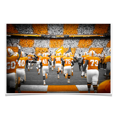Tennessee Volunteers - Running Onto the Checkerboard Field - College Wall Art #Poster