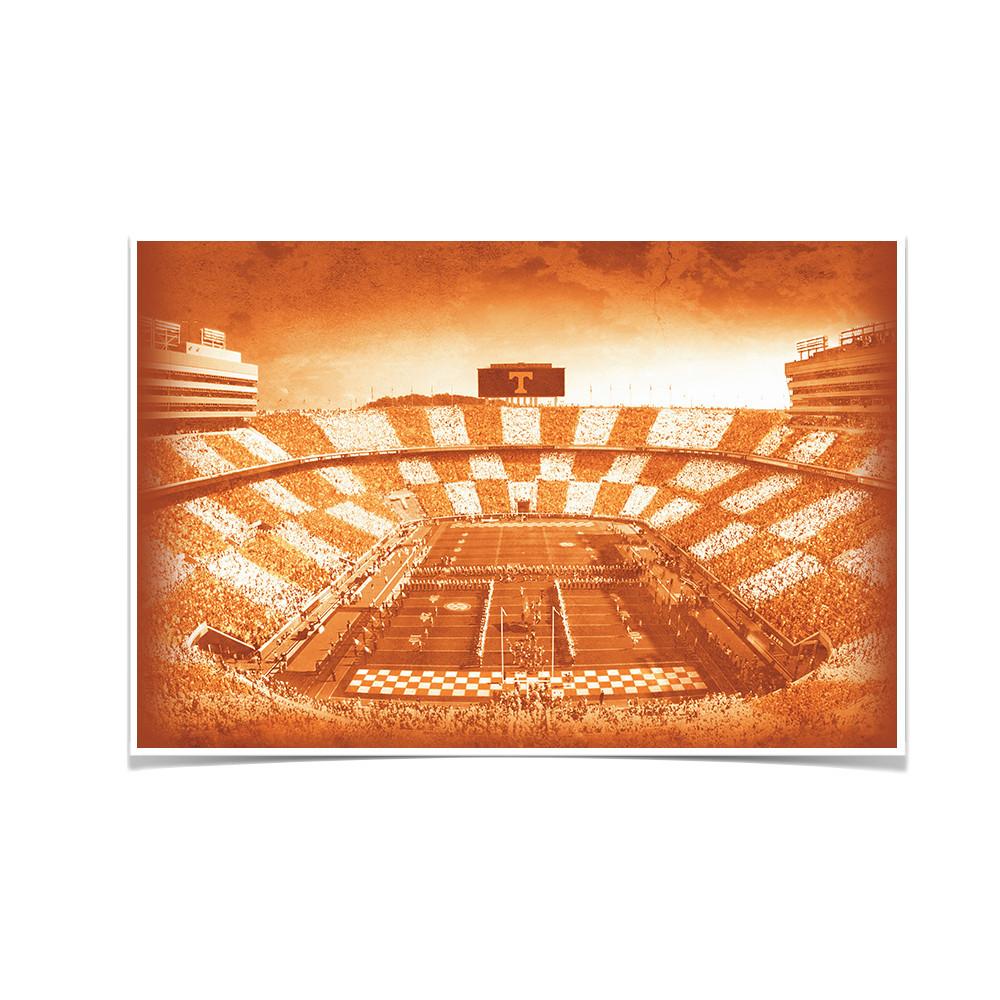 Tennessee Volunteers - Antique Neyland Checkerboard - College Wall Art #Canvas