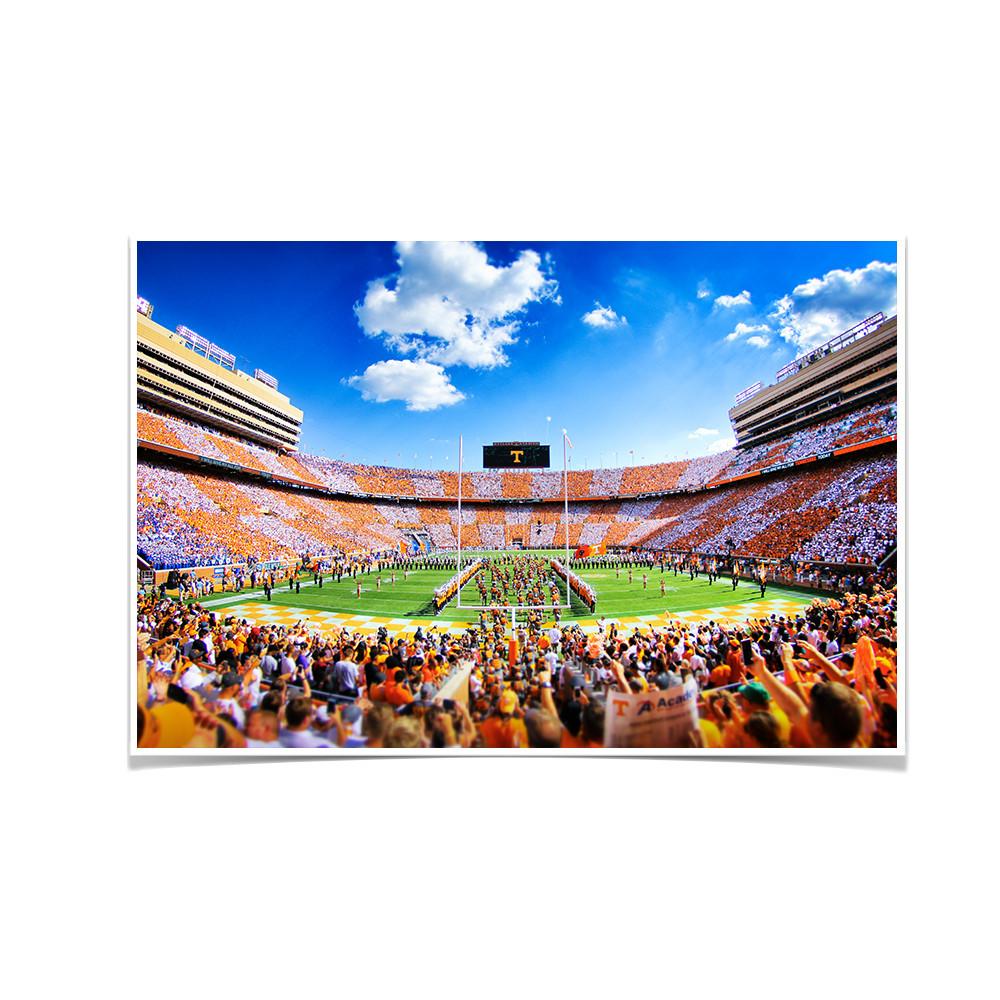 Tennessee Volunteers - Reverse Checkerboard Running thru the T - College Wall Art #Canvas