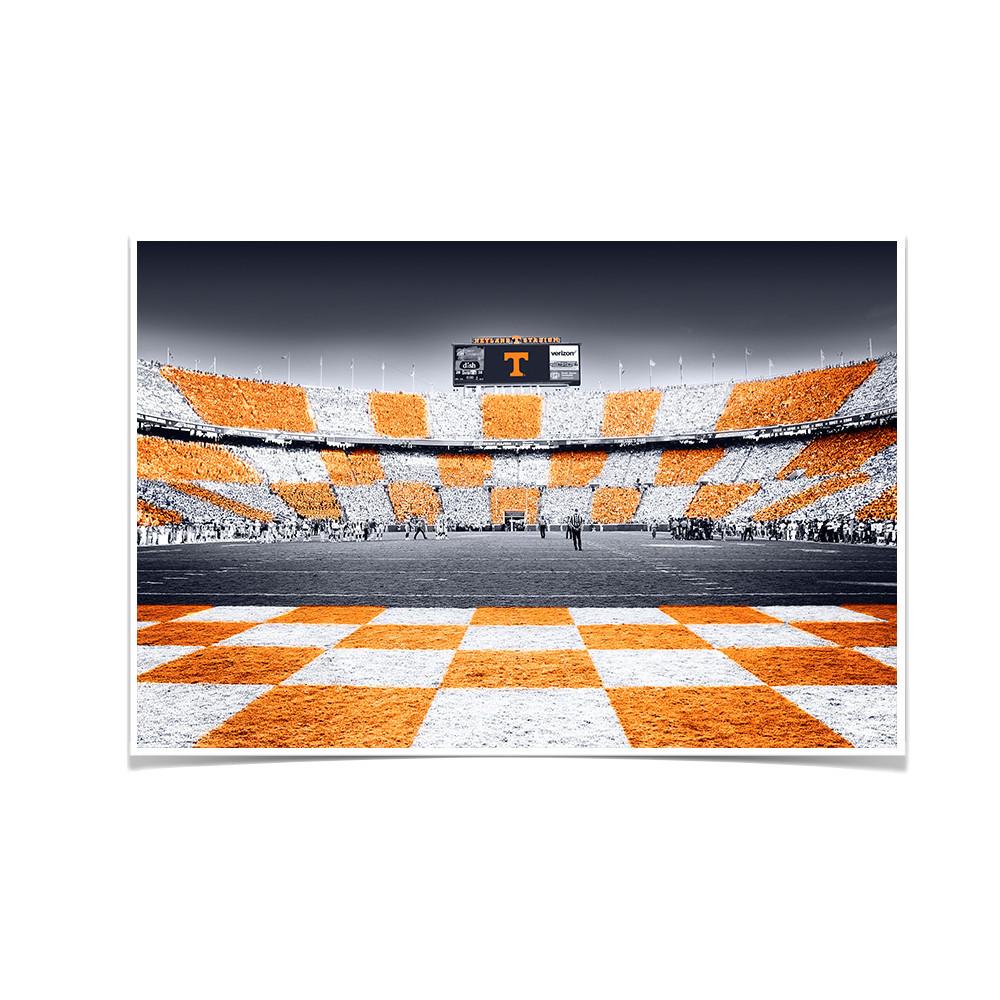 Tennessee Volunteers - Reverse Checkerboard - College Wall Art #Canvas