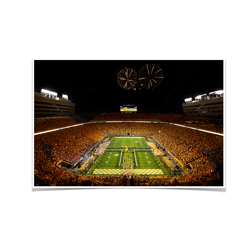 Tennessee Volunteers - Running Thru the T Fireworks - College Wall Art #Canvas