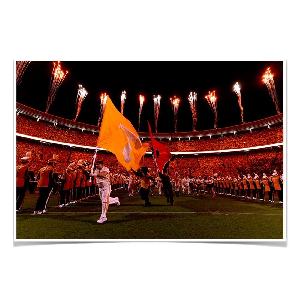 Tennessee Volunteers - Running through the T Light Up Checkerboard Neyland - College Wall Art #Canvas