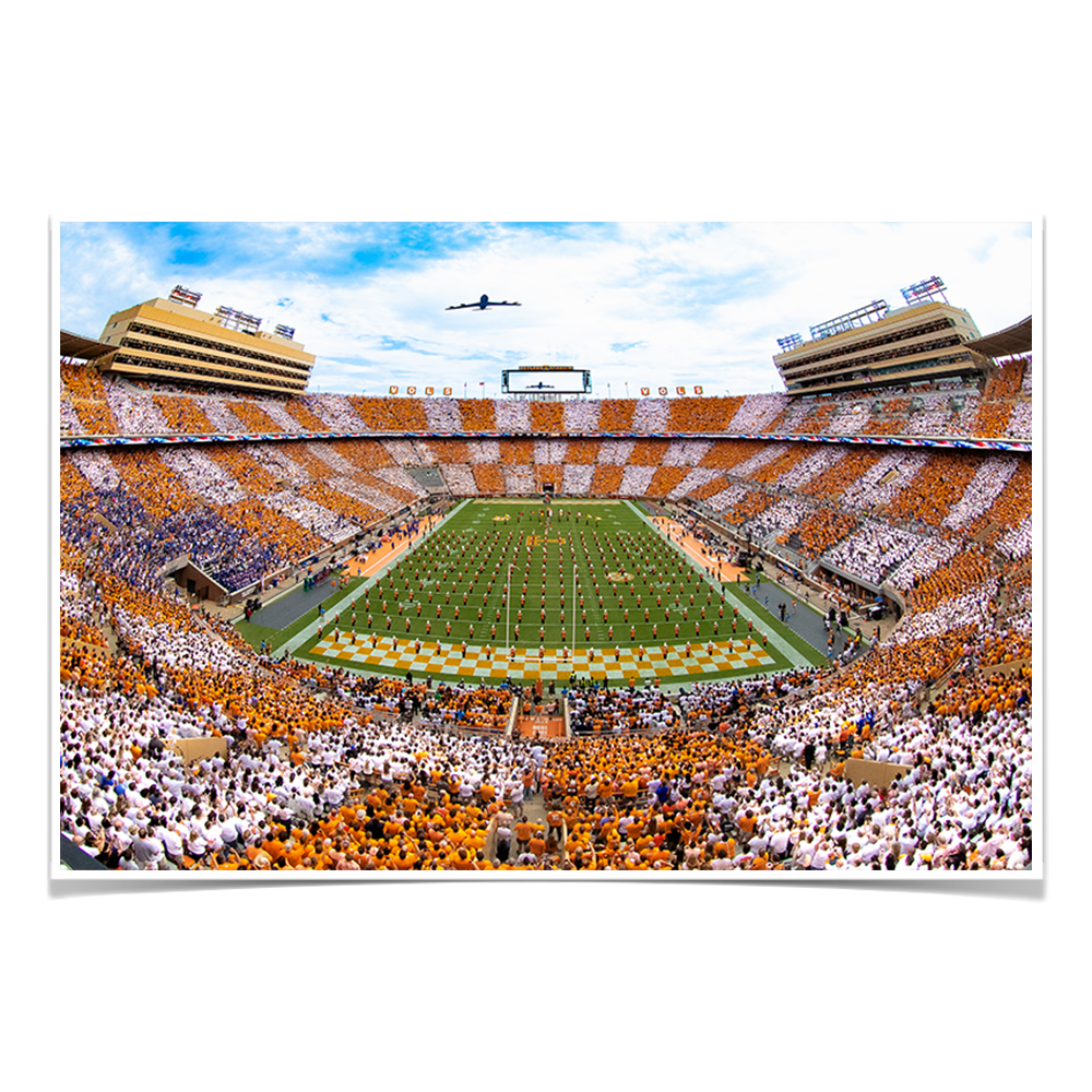 Tennessee Volunteers - Vols Beat the Gators Checkerboard Neyland Flyover - College Wall Art #Canvas
