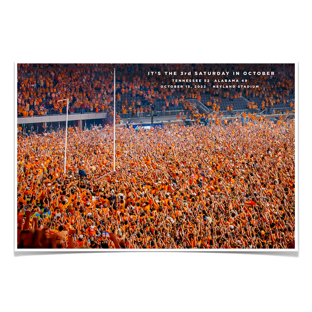 Tennessee Volunteers - It's the 3rd Saturday in October Storm the Field - College Wall Art #Canvas
