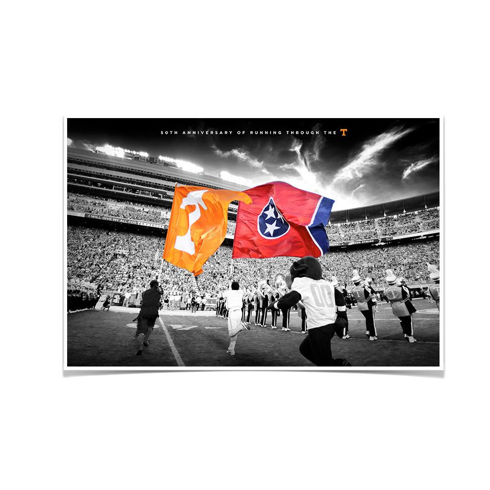 Tennessee Volunteers - 50 Years Running Through the T - College Wall Art #Canvas