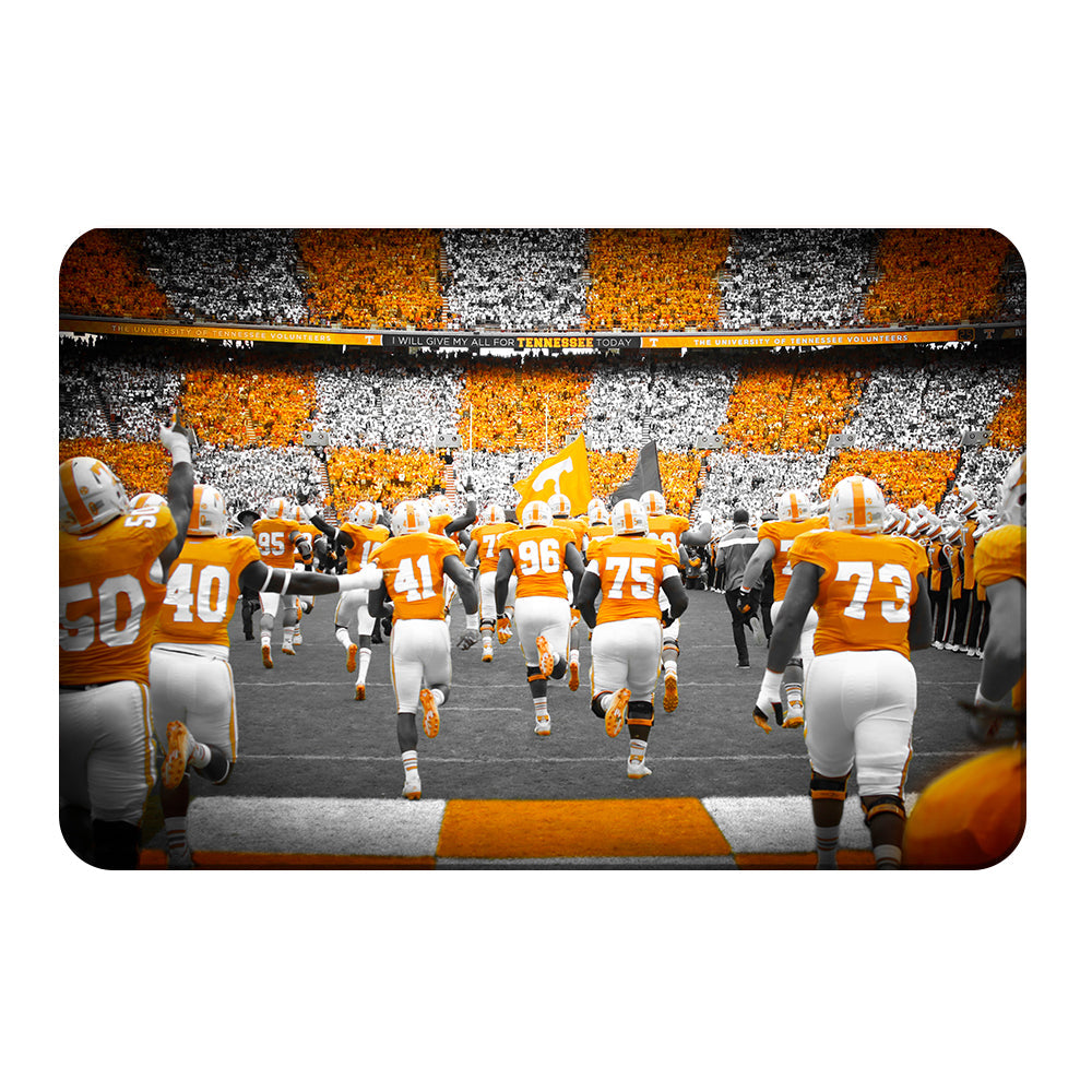 Tennessee Volunteers - Running Onto the Checkerboard Field - College Wall Art #Canvas