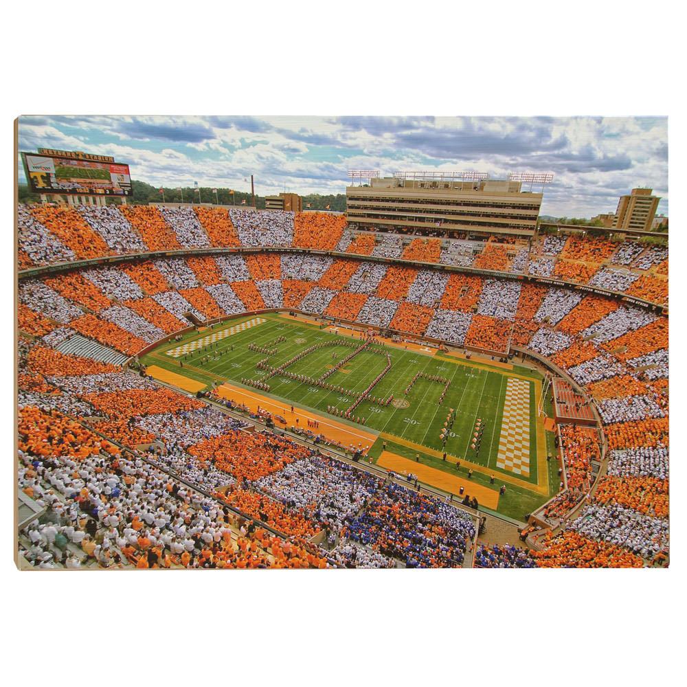 Tennessee Volunteers - Aerial Neyland Checkerboard - College Wall Art #Canvas