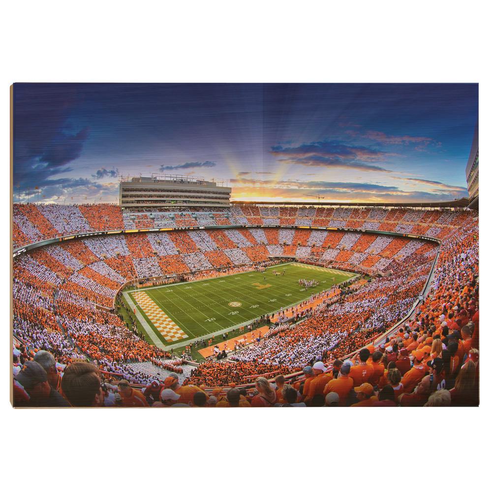 Tennessee Volunteers - Checkerboard Sunset - College Wall Art #Canvas