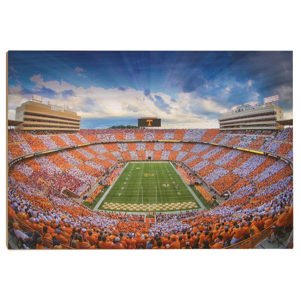 Tennessee Volunteers - Sunset over Checkerboard Neyland - College Wall Art #Canvas