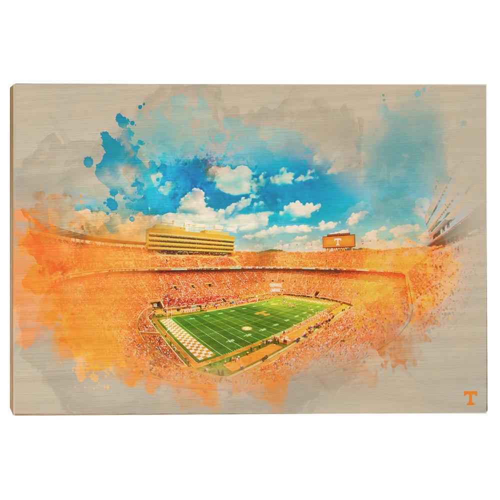 Tennessee Volunteers - Neyland Watercolor - College Wall Art #Canvas