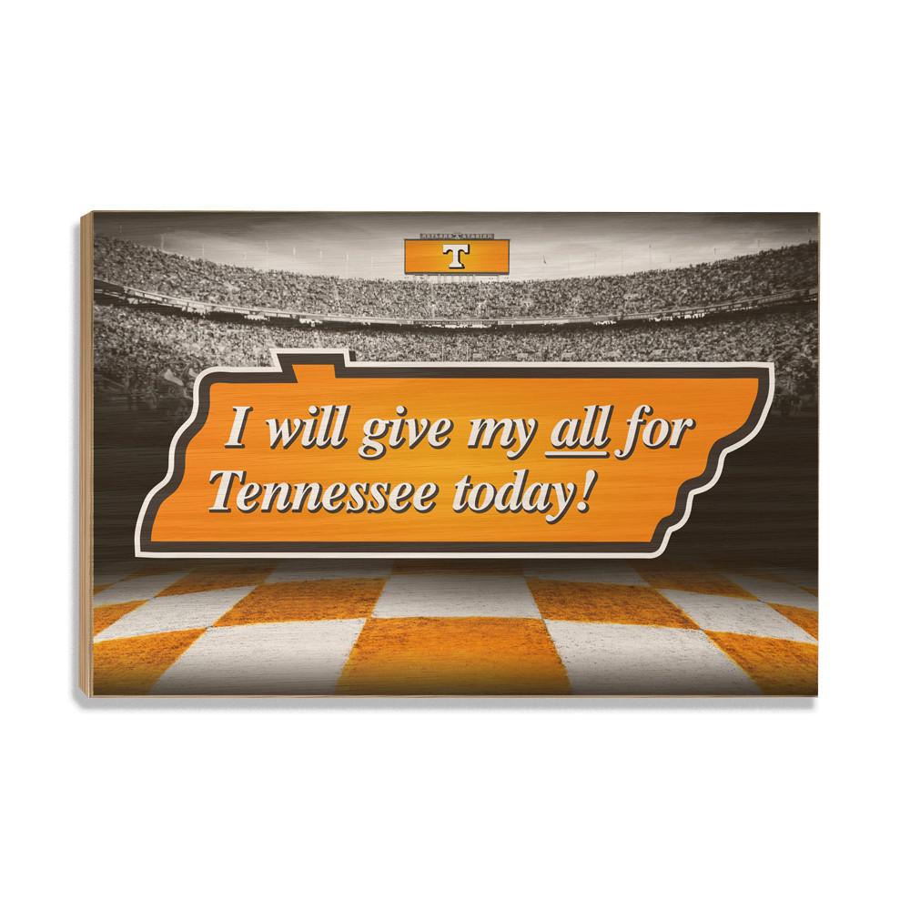 Tennessee Volunteers - Give My All For TN - College Wall Art #Canvas