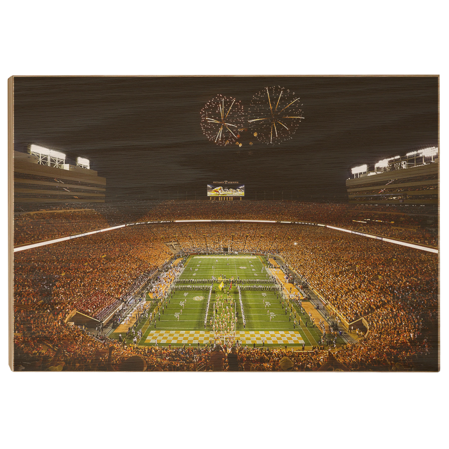 Tennessee Volunteers - Running Thru the T Fireworks - College Wall Art #Canvas