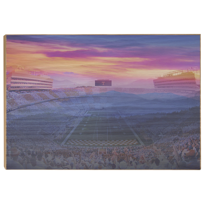Tennessee Volunteers - Tennessee Mountain Sunset - College Wall Art #Wood