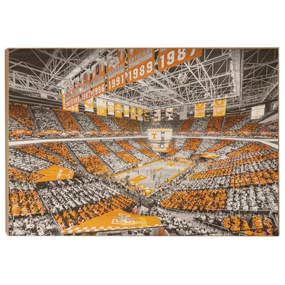 Tennessee Volunteers - Checkerboard Thompson-Boling DuoTone - College Wall Art #Wood