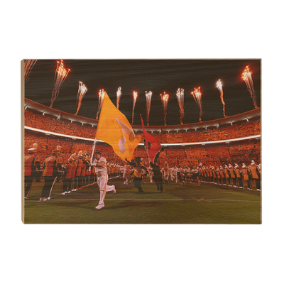 Tennessee Volunteers - Running through the T Light Up Checkerboard Neyland - College Wall Art #Wood