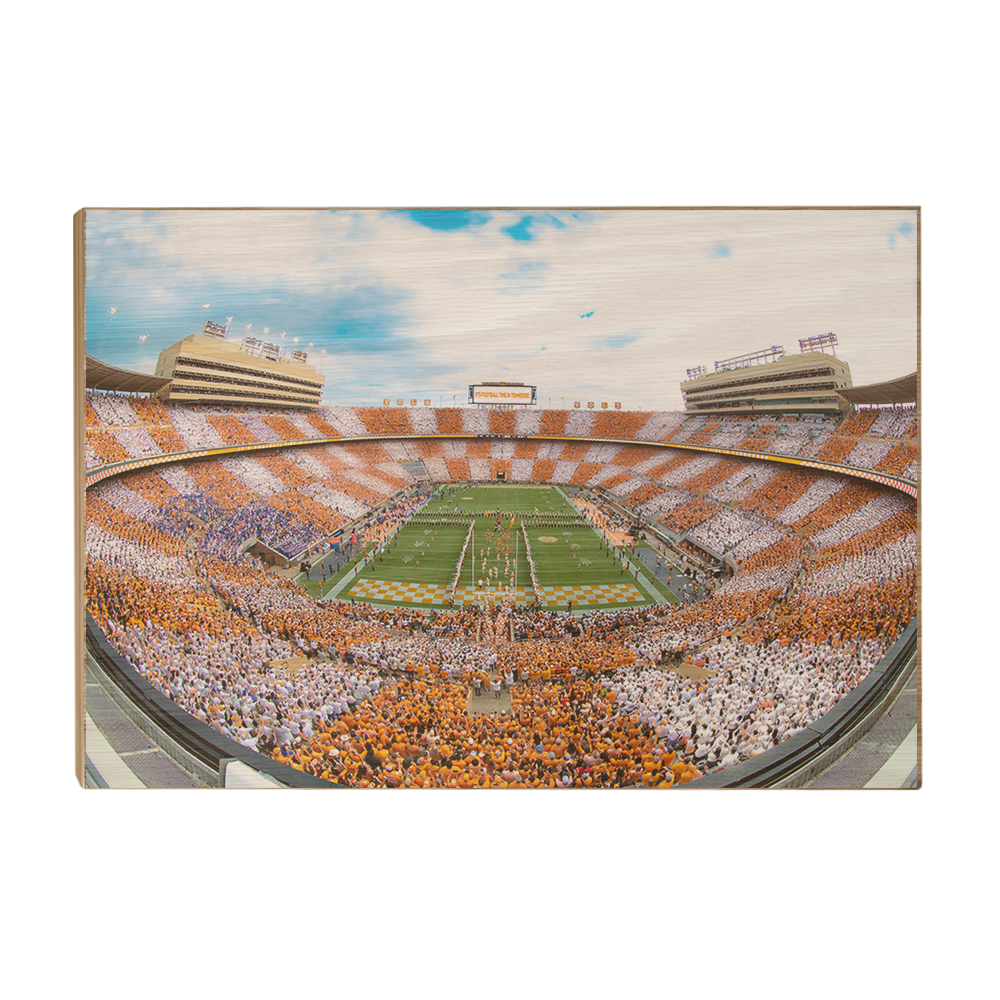 Tennessee Volunteers - It's Football Time in Tennessee Checkerboard Neyland Fisheye - College Wall Art #Canvas