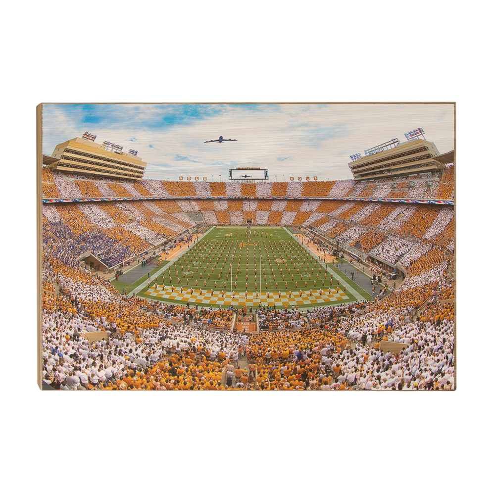 Tennessee Volunteers - Vols Beat the Gators Checkerboard Neyland Flyover - College Wall Art #Canvas