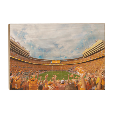 Tennessee Volunteers - Give Him Six End Zone - College Wall Art #Wood