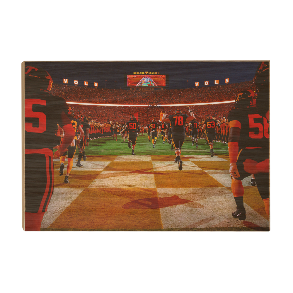 Tennessee Volunteers - Running onto the Field Dark Mode - College Wall Art #Canvas