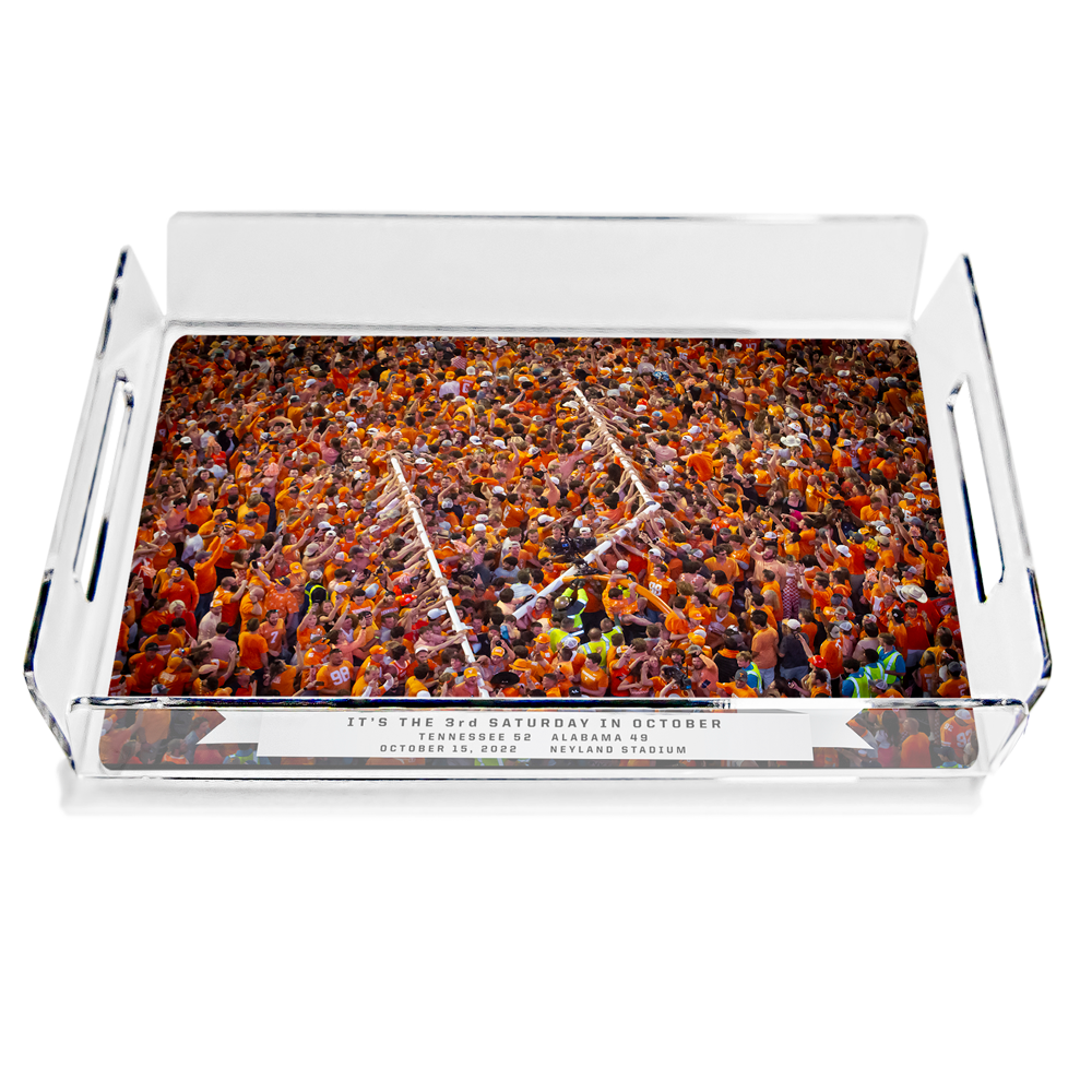 Tennessee Volunteers - The Goal Post is Down on the 3rd Saturday in October 2022 Decorative Serving Tray